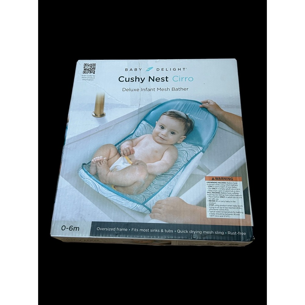 Baby Delight Cushy Nest Cirro Deluxe Infant Mesh Bather Blue Wave BD05720 0-6m